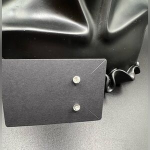 Clear CZ & Silver Stud Earrings Unisex